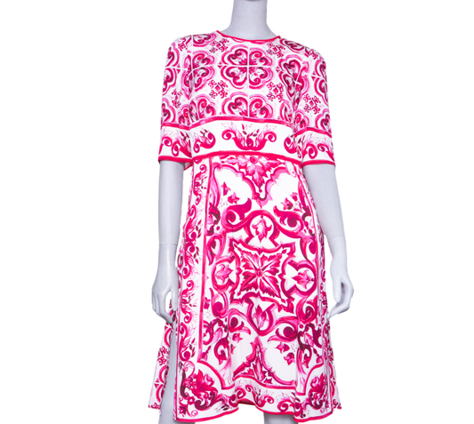 D&G DRESS MIDI PRINT MAJOLICA