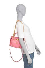 VALENTINO ROMAN STUD SMALL TOP HANDLE PINK