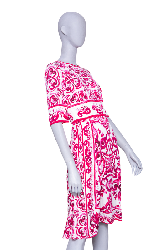 D&G DRESS MIDI PRINT MAJOLICA