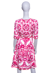 D&G DRESS MIDI PRINT MAJOLICA