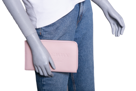 BURBERRY POUCH WALLET PALE ASH ROSE BLUSH
