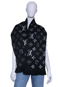 LV SCARF ECHARPE LOGOMANIA SHINE SILVER/BLACK