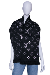 LV SCARF ECHARPE LOGOMANIA SHINE SILVER/BLACK