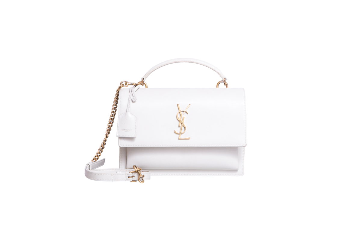 YSL SUNSET MEDIUM CALFSKIN OFF WHITE
