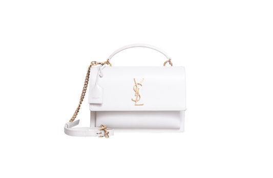 YSL SUNSET MEDIUM CALFSKIN OFF WHITE