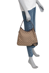 GUCCI NEW BRIT MEDIUM HOBO GG CANVAS