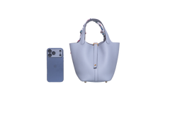 HERMÈS PICOTIN LOCK 18 TAURILLON CLEMENCE GRIS PATIN/GOLD HDWR C/TWILLY