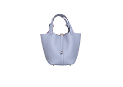 HERMÈS PICOTIN LOCK 18 TAURILLON CLEMENCE GRIS PATIN/GOLD HDWR C/TWILLY