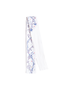HERMÈS TWILLY SILK LES CLÉS À POIS VA/CREME/GRIS PERLE/MULTICOLOR