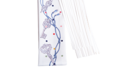 HERMÈS TWILLY SILK LES CLÉS À POIS VA/CREME/GRIS PERLE/MULTICOLOR