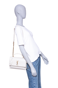 YSL SUNSET MEDIUM CALFSKIN OFF WHITE
