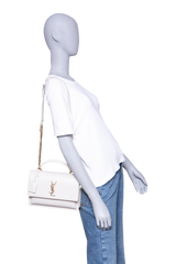YSL SUNSET MEDIUM CALFSKIN OFF WHITE
