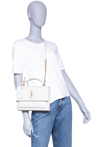 YSL SUNSET MEDIUM CALFSKIN OFF WHITE
