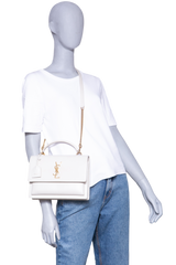 YSL SUNSET MEDIUM CALFSKIN OFF WHITE