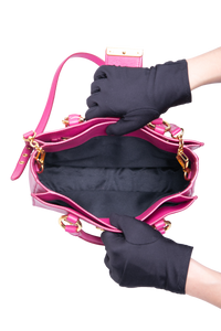 MIU MIU MADRAS LOCK LEATHER PEONIA