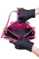MIU MIU MADRAS LOCK LEATHER PEONIA