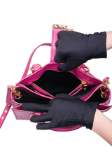 MIU MIU MADRAS LOCK LEATHER PEONIA