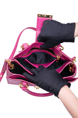 MIU MIU MADRAS LOCK LEATHER PEONIA