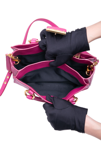 MIU MIU MADRAS LOCK LEATHER PEONIA
