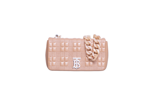 BURBERRY LOLA SMALL SHOULDER BAG QUILTED NUDE