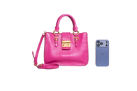 MIU MIU MADRAS LOCK LEATHER PEONIA