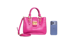 MIU MIU MADRAS LOCK LEATHER PEONIA