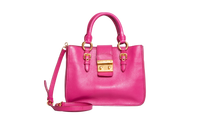 MIU MIU MADRAS LOCK LEATHER PEONIA