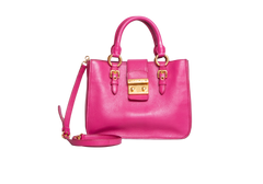 MIU MIU MADRAS LOCK LEATHER PEONIA