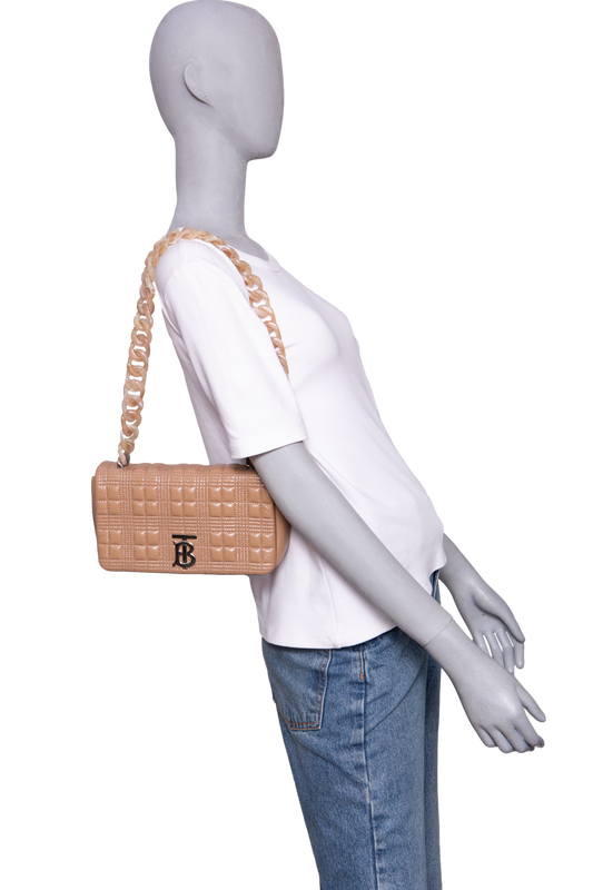 BURBERRY LOLA SMALL SHOULDER BAG QUILTED NUDE