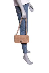 BURBERRY LOLA SMALL SHOULDER BAG QUILTED NUDE