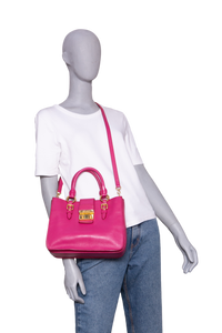 MIU MIU MADRAS LOCK LEATHER PEONIA