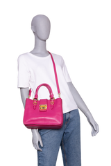 MIU MIU MADRAS LOCK LEATHER PEONIA