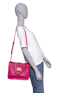 MIU MIU MADRAS LOCK LEATHER PEONIA