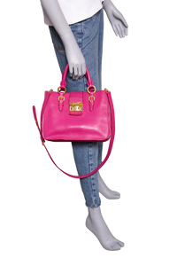 MIU MIU MADRAS LOCK LEATHER PEONIA