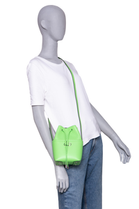 FERRAGAMO GANCINI MINI BUCKET BAG LEATHER LIME