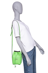 FERRAGAMO GANCINI MINI BUCKET BAG LEATHER LIME