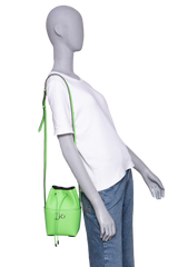 FERRAGAMO GANCINI MINI BUCKET BAG LEATHER LIME