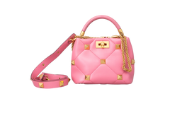 VALENTINO ROMAN STUD SMALL TOP HANDLE PINK