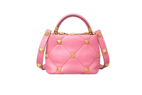 VALENTINO ROMAN STUD SMALL TOP HANDLE PINK