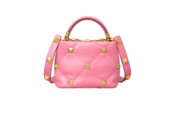 VALENTINO ROMAN STUD SMALL TOP HANDLE PINK