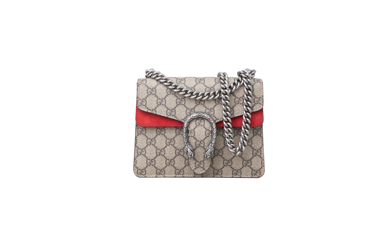 GUCCI DIONYSUS MINI GG SUPREME AND RED