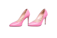 GUCCI SCARPIN MALAGA KID GG LEATHER PINK - 37 1/2 Brasil