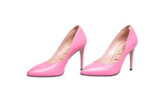 GUCCI SCARPIN MALAGA KID GG LEATHER PINK - 37 1/2 Brasil