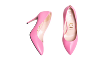 GUCCI SCARPIN MALAGA KID GG LEATHER PINK - 37 1/2 Brasil