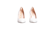 GUCCI SCARPIN MALAGA KID GG LEATHER WHITE -  37 1/2 BR