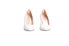 GUCCI SCARPIN MALAGA KID GG LEATHER WHITE -  37 1/2 BR