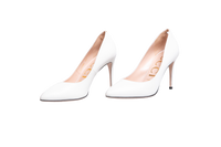 GUCCI SCARPIN MALAGA KID GG LEATHER WHITE -  37 1/2 BR