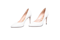 GUCCI SCARPIN MALAGA KID GG LEATHER WHITE -  37 1/2 BR