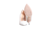 GUCCI SCARPIN MALAGA KID GG LEATHER WHITE -  37 1/2 BR