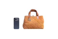 DIOR TOUJOURS MEDIUM MACROCANNAGE SUEDE GOATSKIN GOLDEN